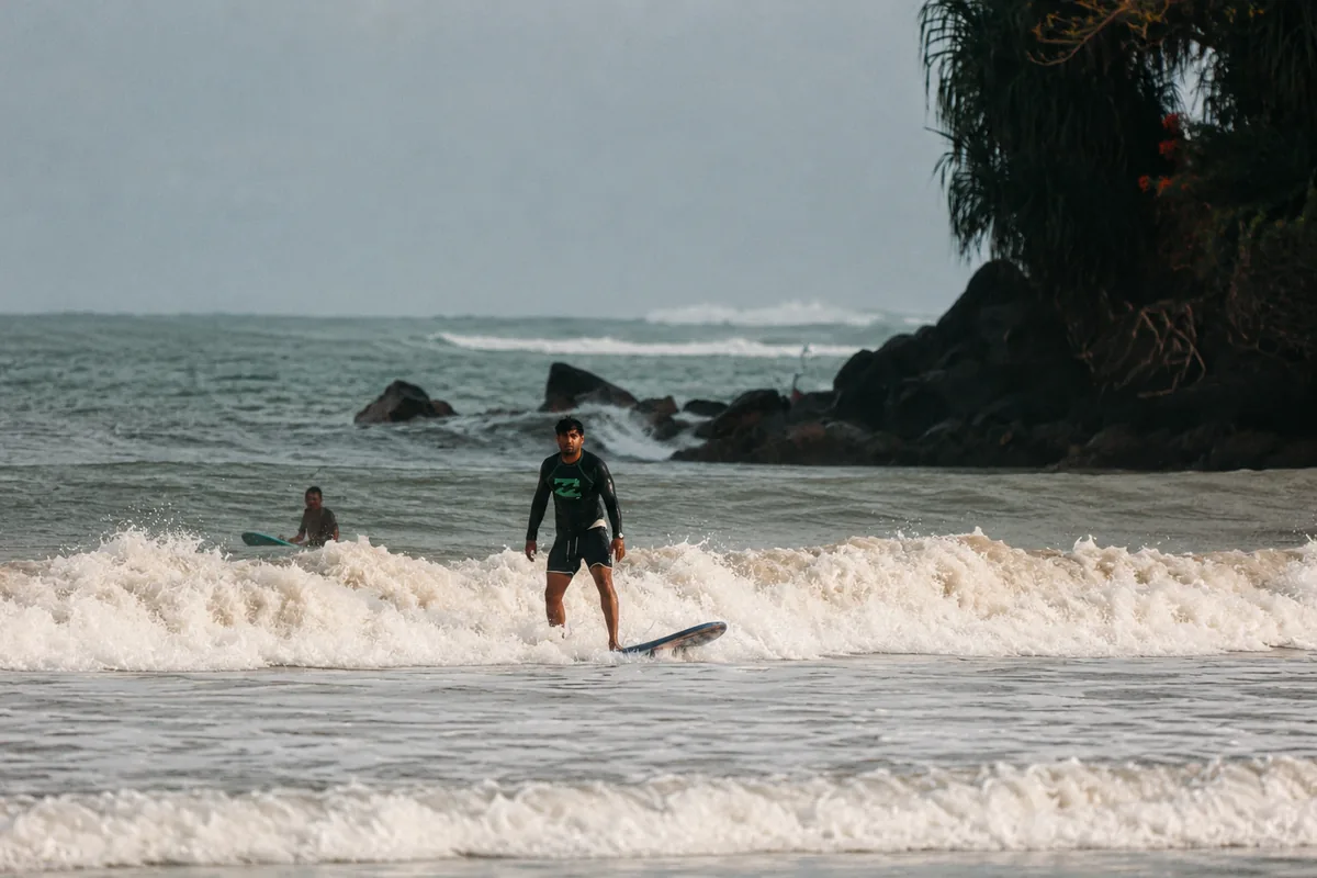 Surf instructors and crew at Alpha Ocean Hub Weligama